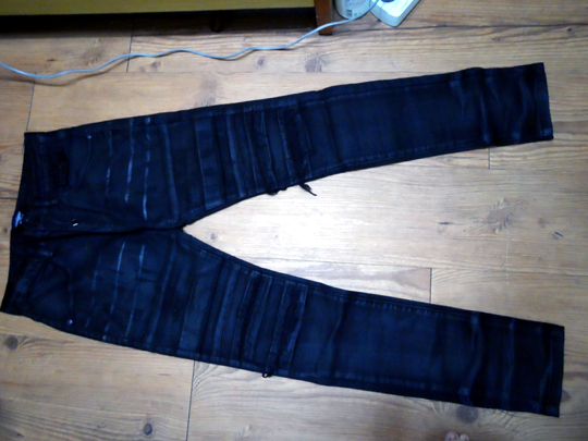 보이런던 데미지 코팅 고딕 고스 다크웨어 팬츠(BoyLondon Damage coatting Gothic Goth Darkwear pants) 1.JPG