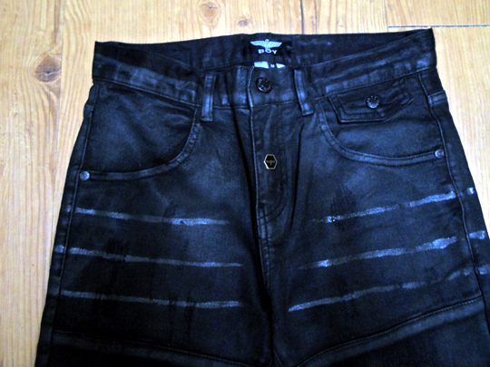 보이런던 데미지 코팅 고딕 고스 다크웨어 팬츠(BoyLondon Damage coatting Gothic Goth Darkwear pants) 3.JPG